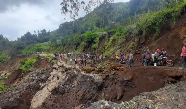 Masisi : trafic coupé entre entre Sake et Kitshanga à la suite d’un glissement de terrain