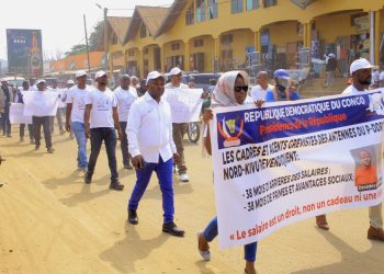 Nord-Kivu : les agents et cadres des antennes du PDDRC-S dans la rue pour réclamer 38 mois impayés de leur salaire, primes et avantages sociaux